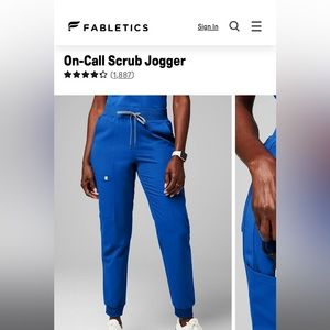 Fabletics On-Call Scrub Jogger size L Royal Blue